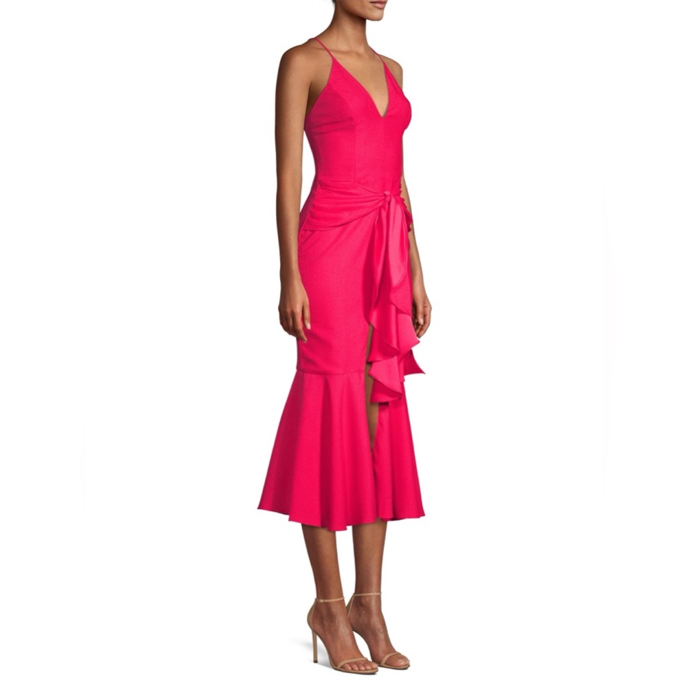 PatBO Red Ruffle Midi Dress - Picture 3 of 8